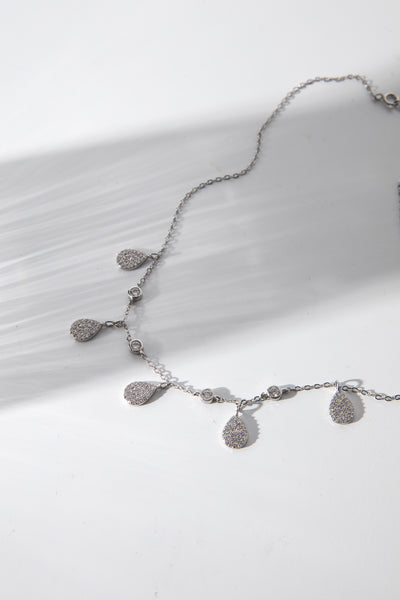 Teardrops From Heaven Necklace Silver