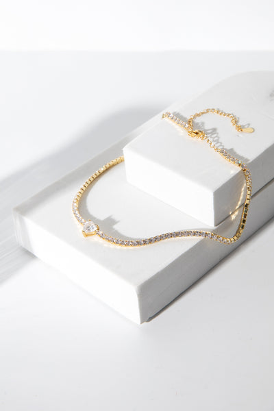 Theia White Heart Jewel Choker Necklace