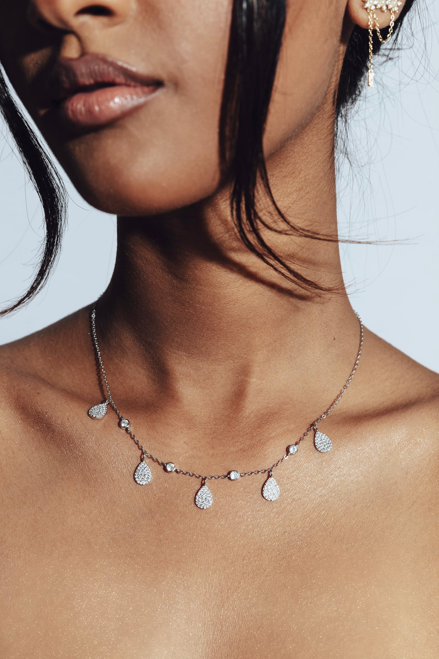 Teardrops From Heaven Necklace Silver