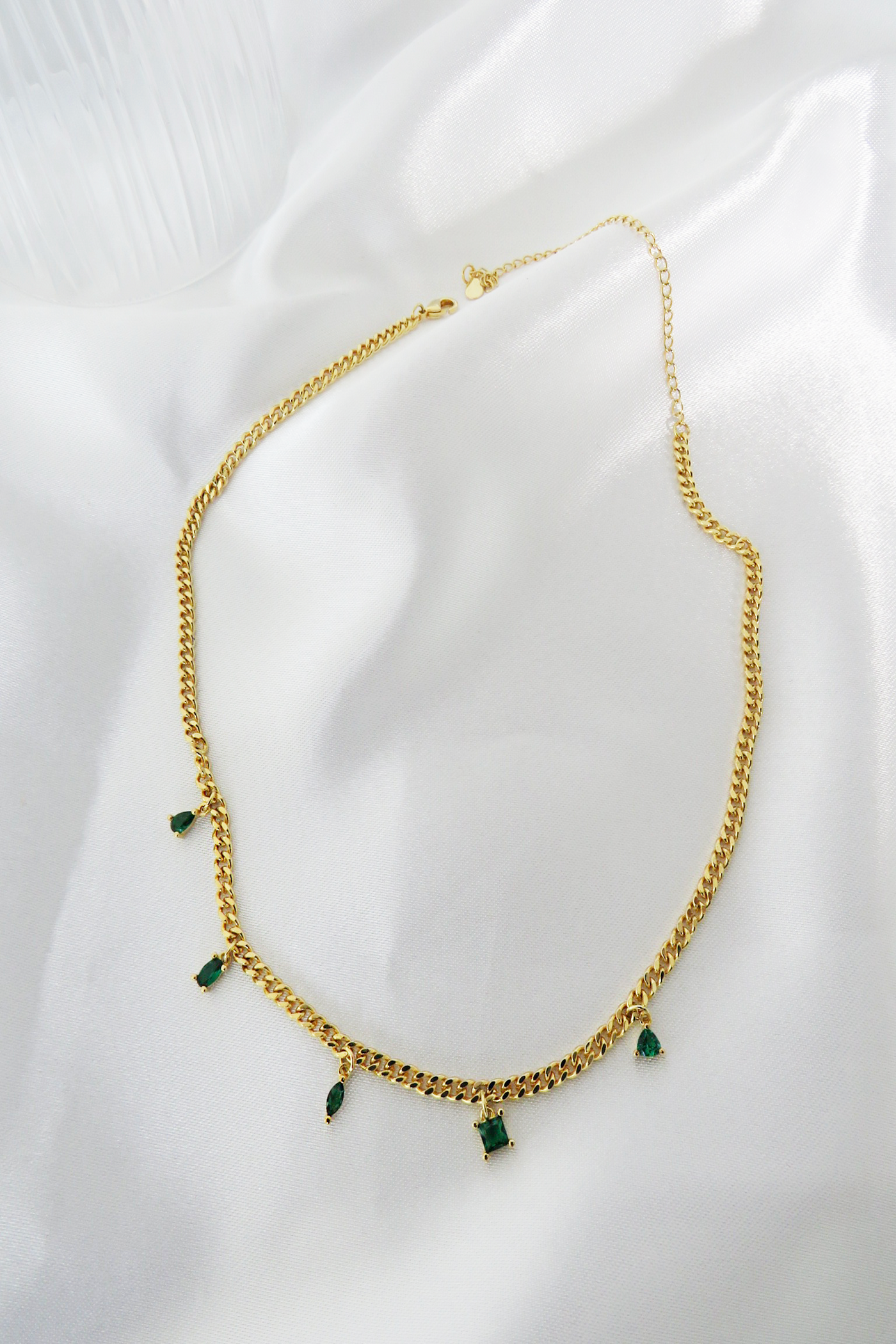 Cubana Emerald Stone Necklace