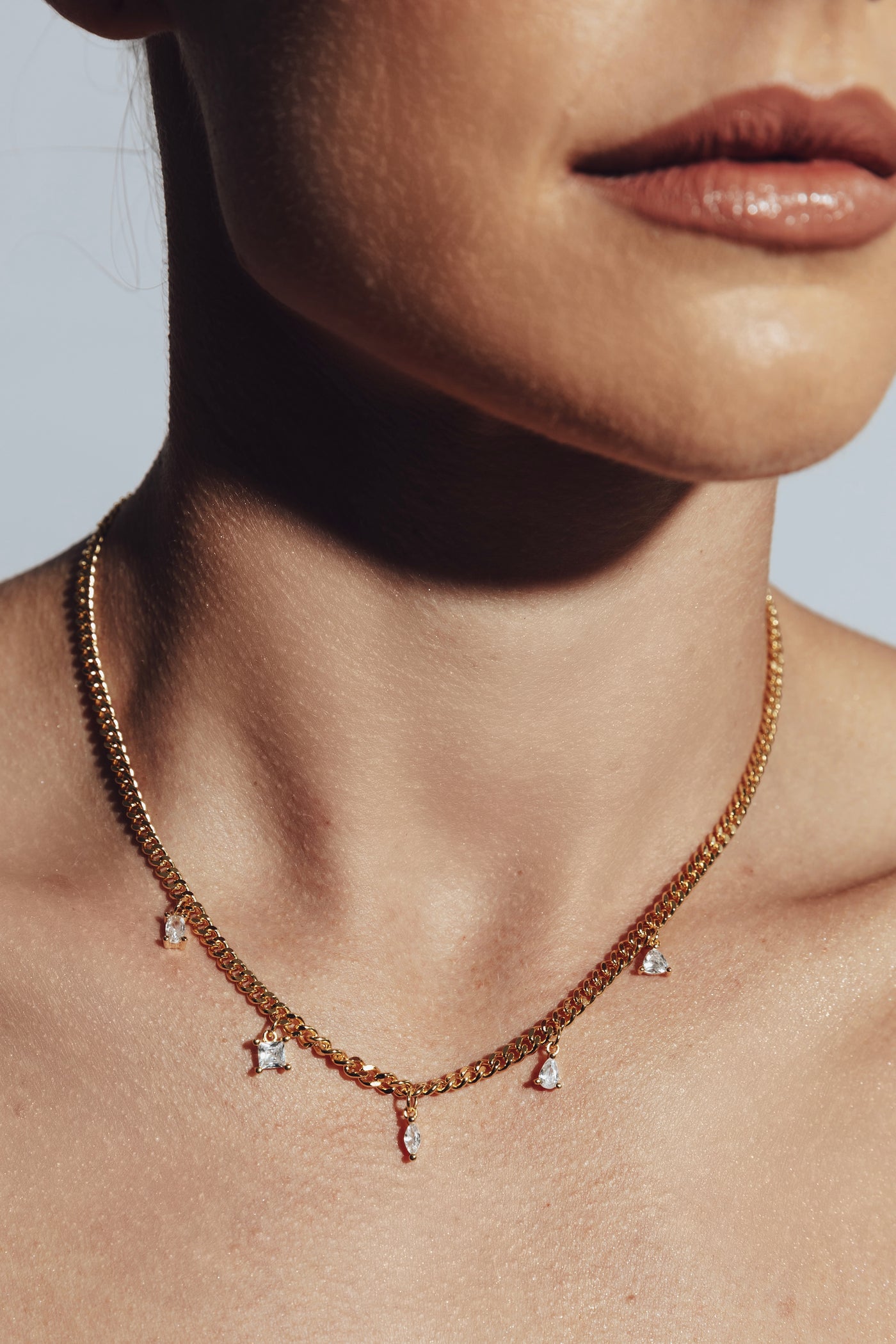 Cubana White Stone Necklace