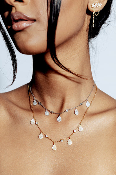 Teardrops From Heaven Necklace Silver